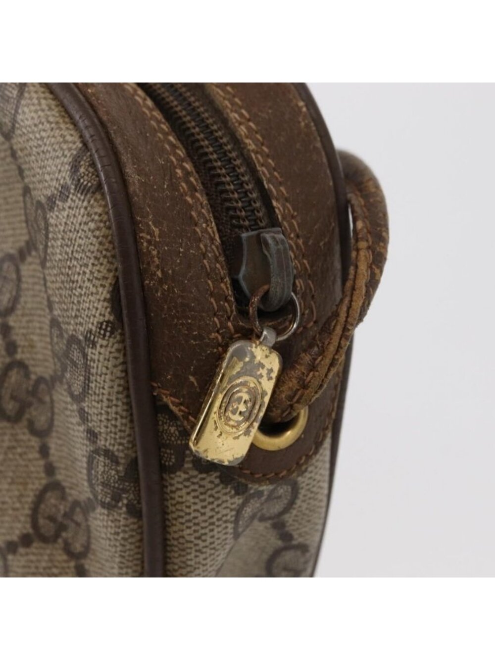 Authentic GUCCI GG Supreme Web Sherry Line Bag PVC Beige Gold 89 02 066 - Picture 2 of 16